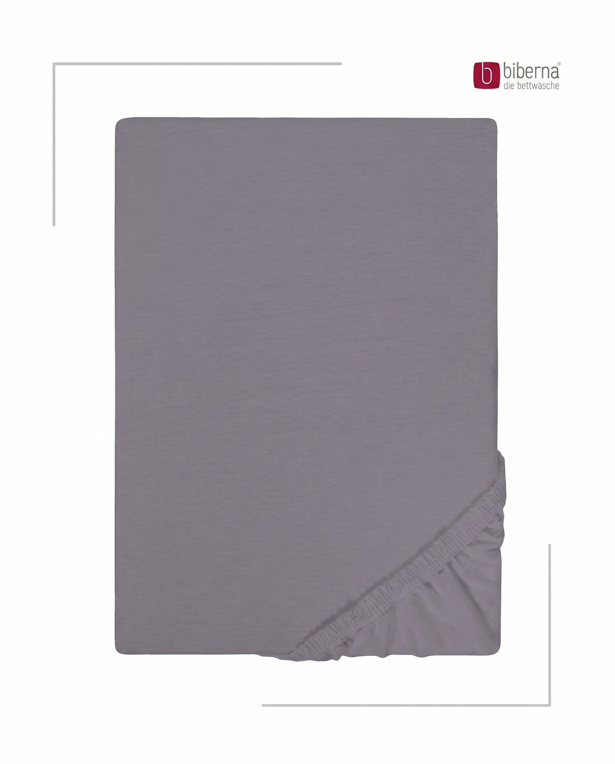 biberna Jersey Spannbetttuch – Silber/Grau, Produktansicht