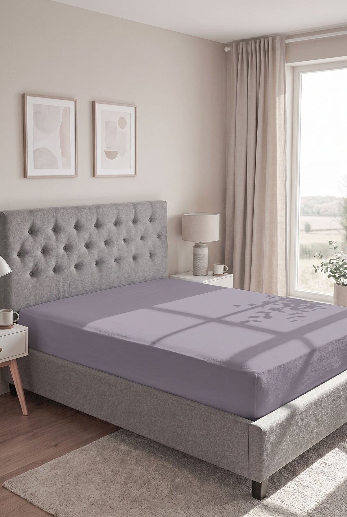 biberna Jersey Spannbetttuch – Silber/Grau im Schlafzimmer