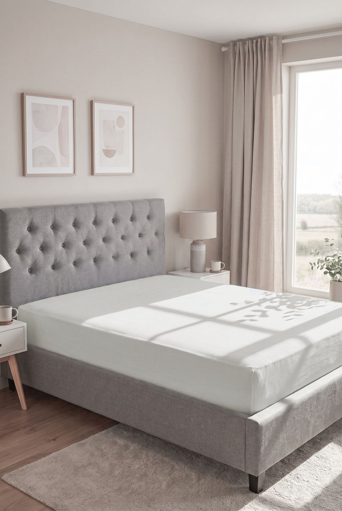 biberna Jersey Spannbetttuch – Grau im Schlafzimmer