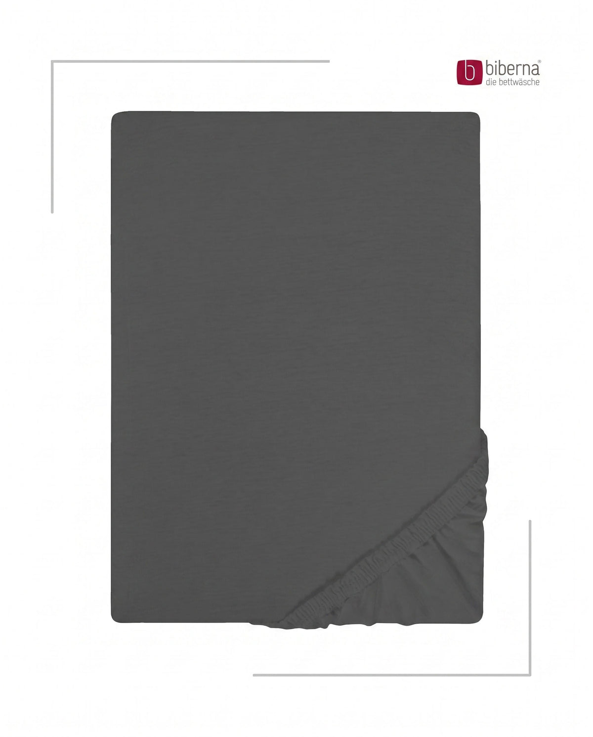 biberna Jersey Spannbetttuch – Titanium, Produktansicht