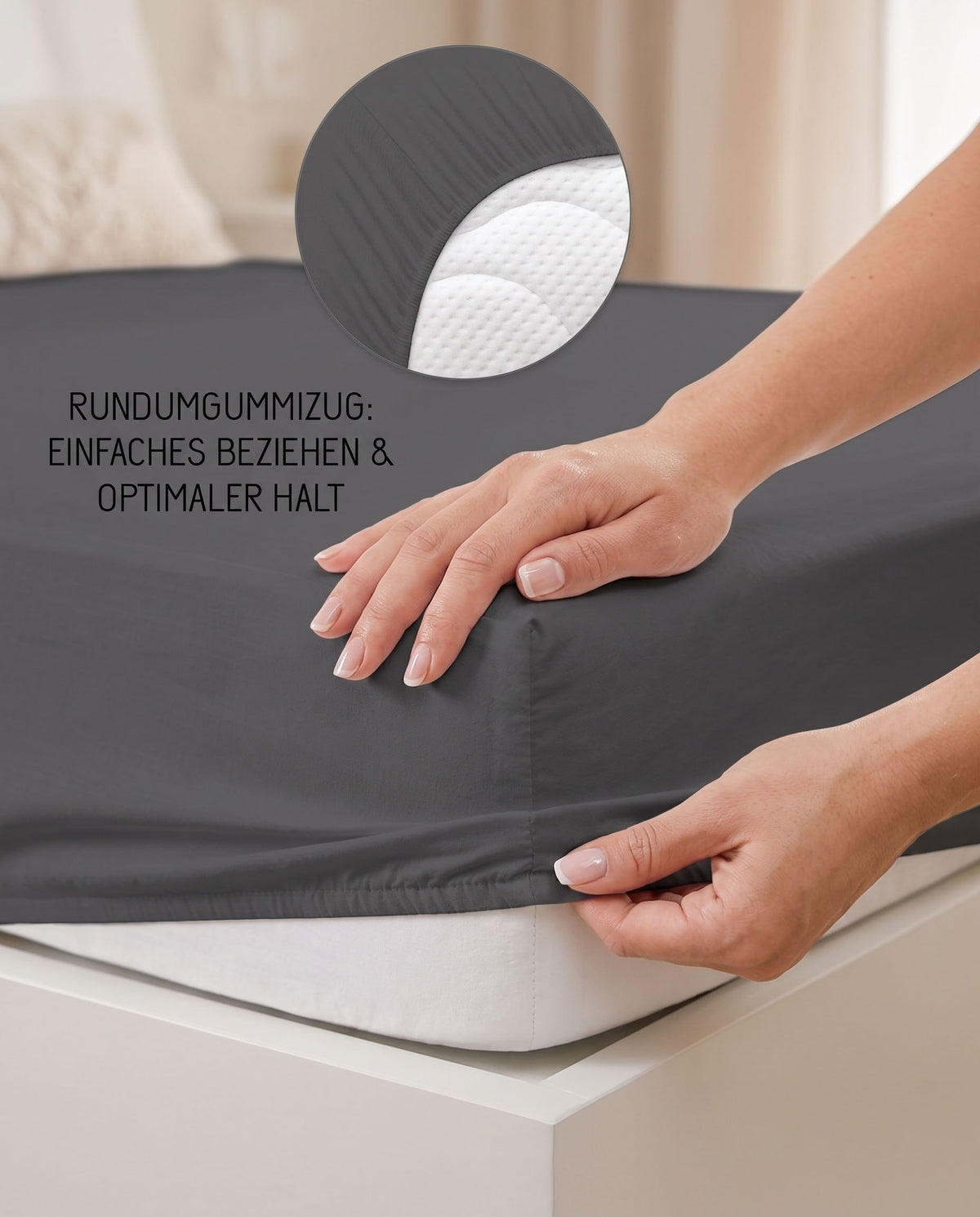 biberna Jersey Spannbetttuch – Rundumgummizug für optimalen Halt