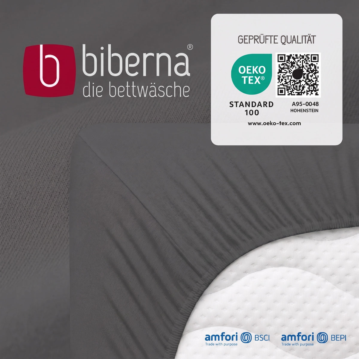 biberna Jersey Spannbetttuch – geprüfte Qualität, OEKO-TEX Standard 100