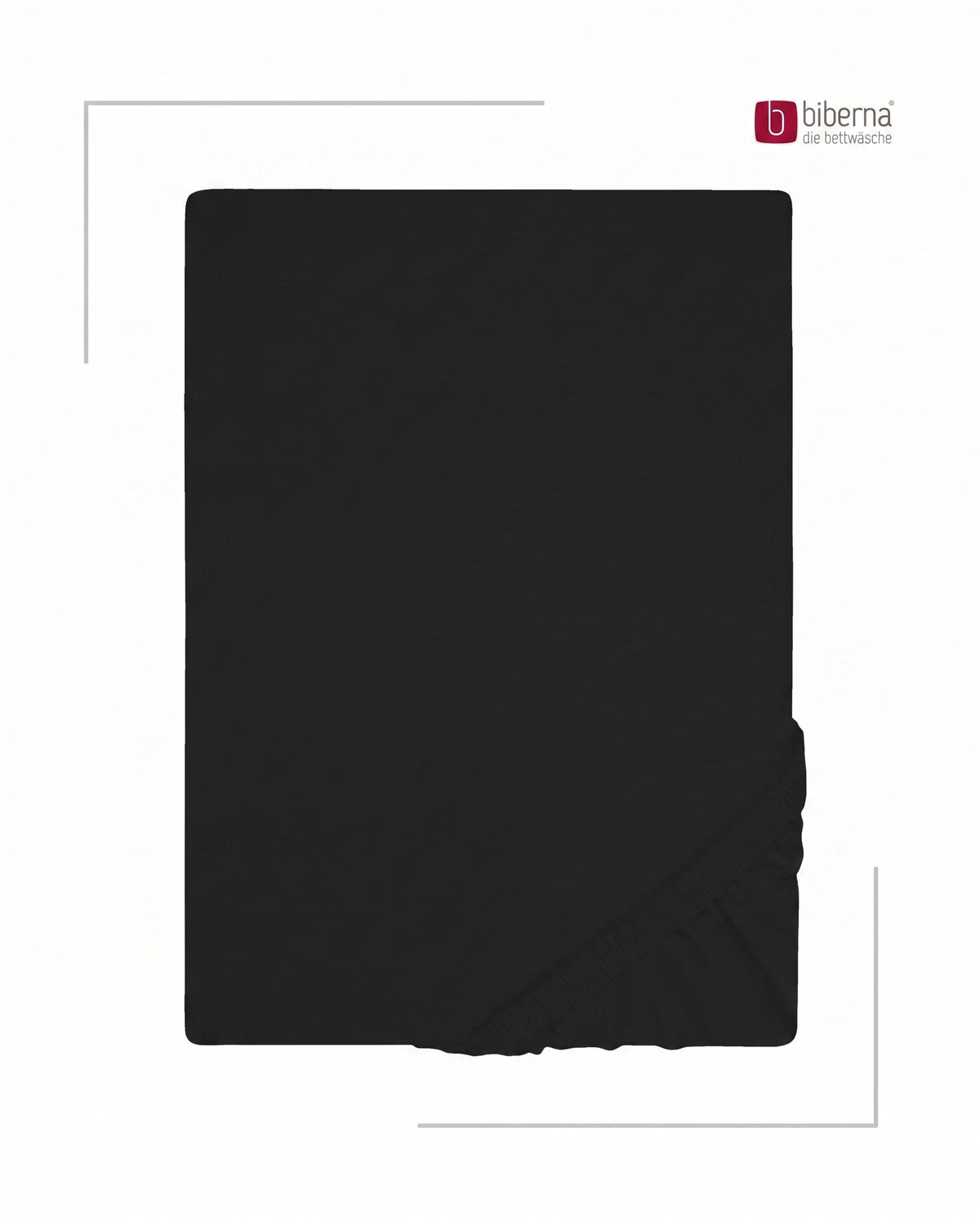 biberna Jersey Spannbetttuch – Schwarz, Produktansicht
