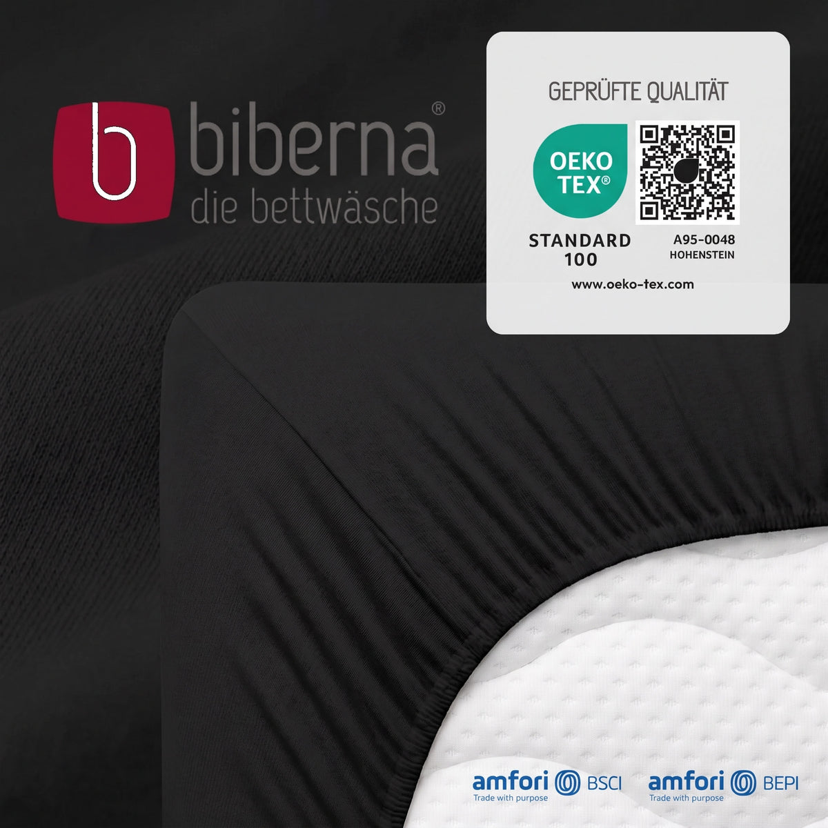 biberna Jersey Spannbetttuch – geprüfte Qualität, OEKO-TEX Standard 100