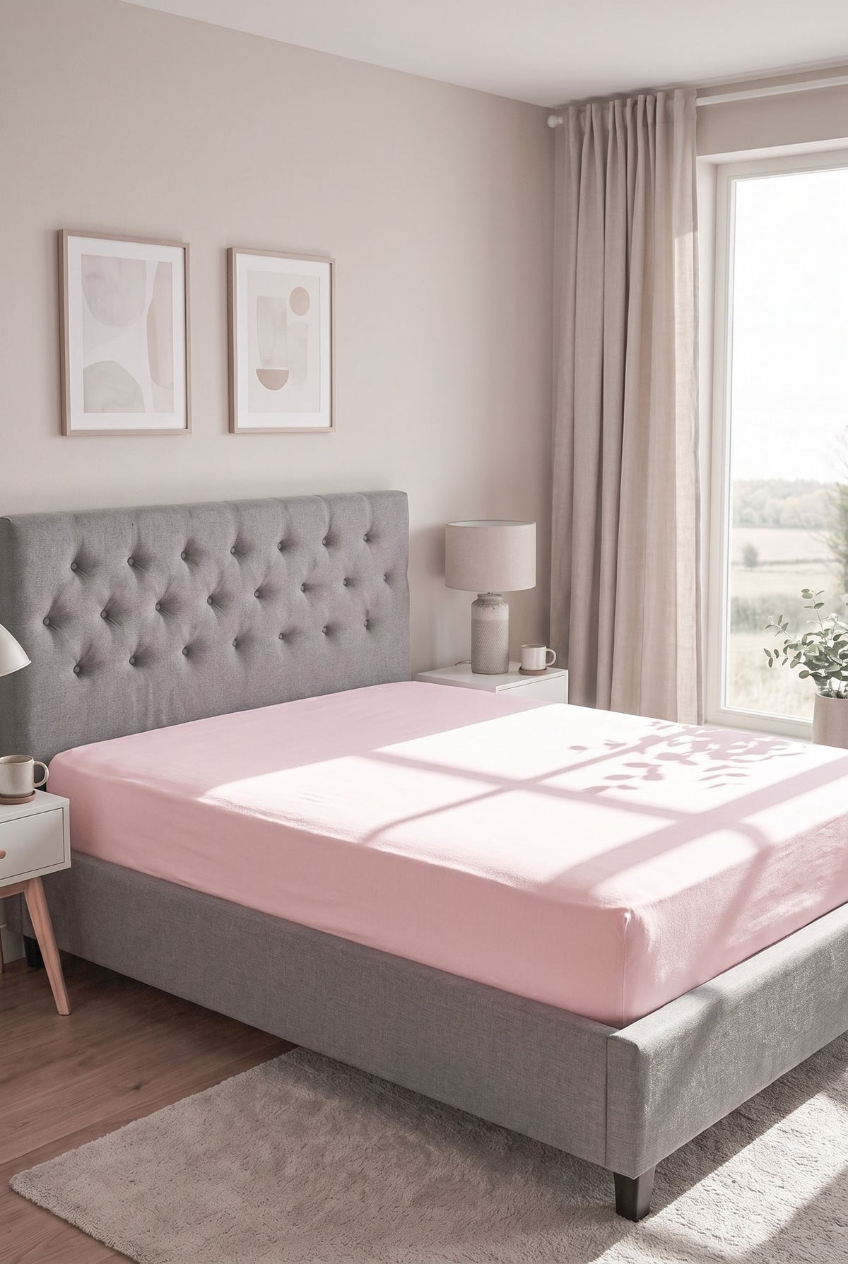 biberna Jersey Spannbetttuch – Rose im Schlafzimmer