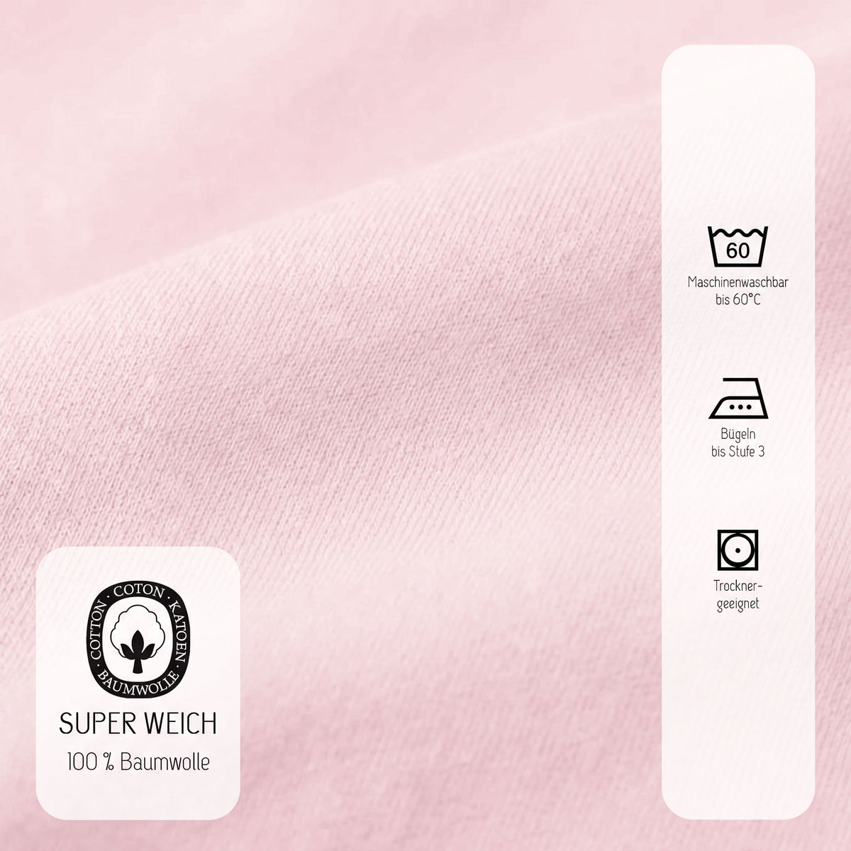 biberna Jersey Spannbetttuch – Materialdetail Rose