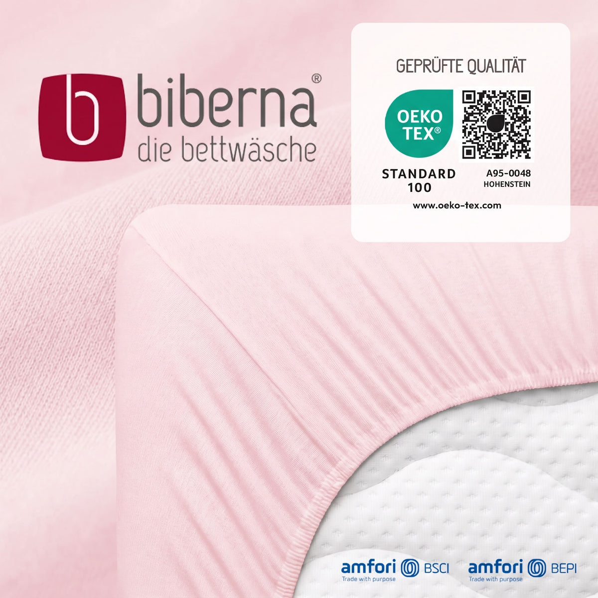 biberna Jersey Spannbetttuch – geprüfte Qualität, OEKO-TEX Standard 100