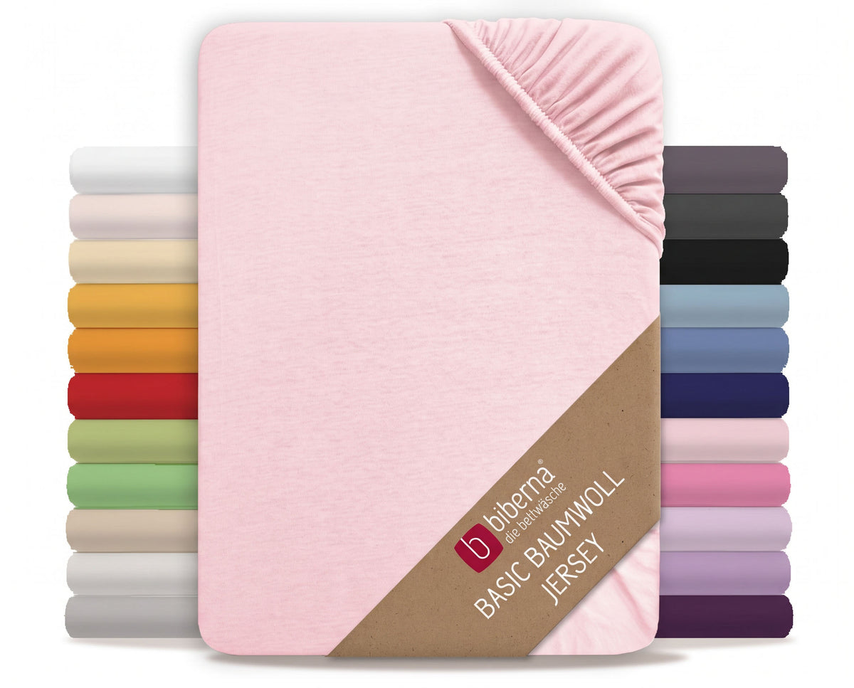 biberna Jersey Spannbetttuch – Rose