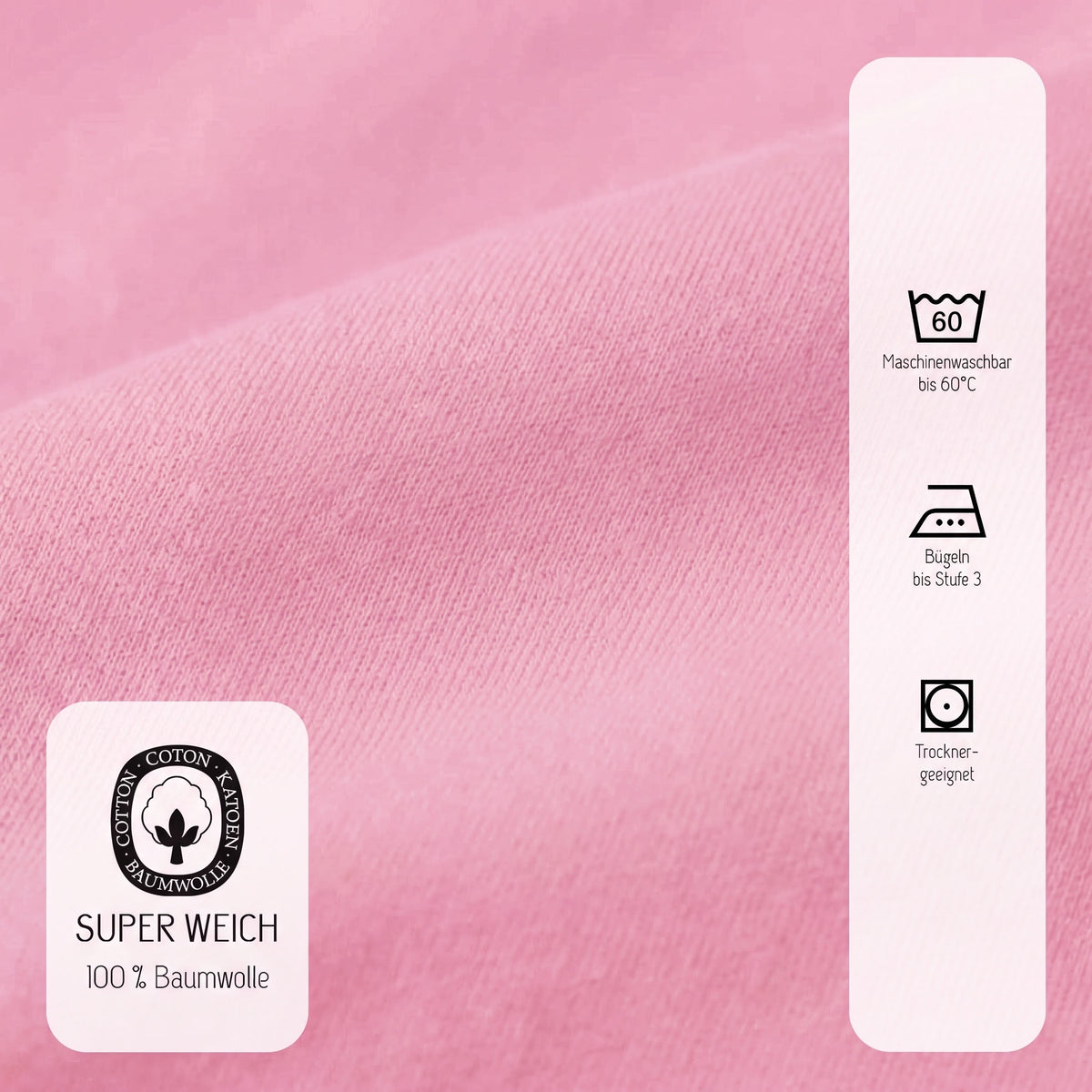 biberna Jersey Spannbetttuch – Materialdetail Pink