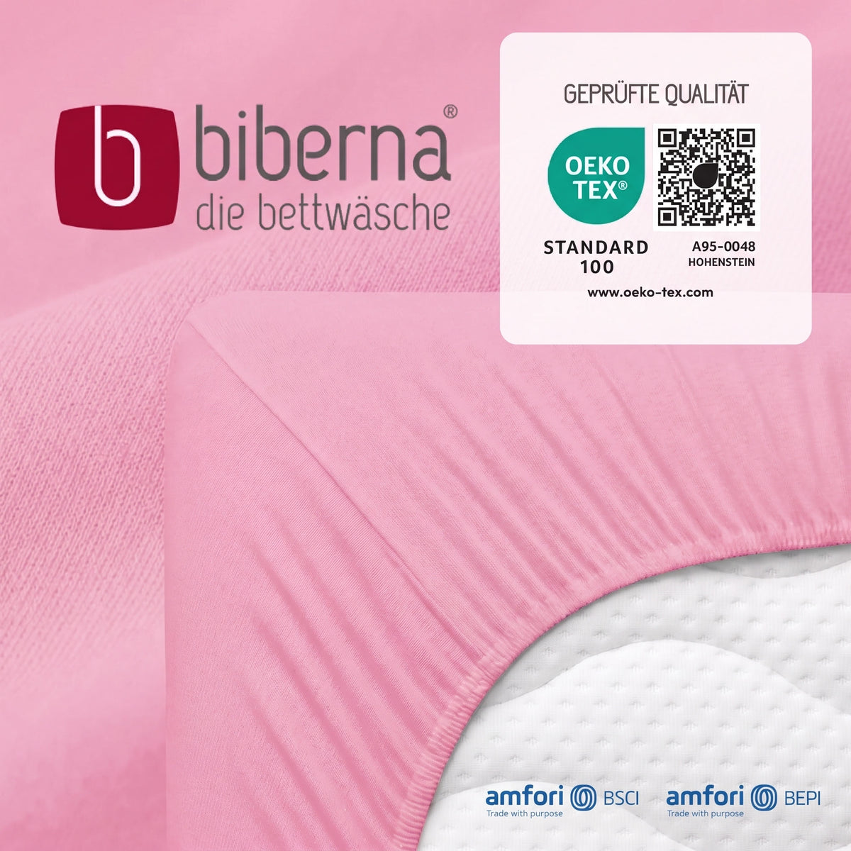 biberna Jersey Spannbetttuch – geprüfte Qualität, OEKO-TEX Standard 100