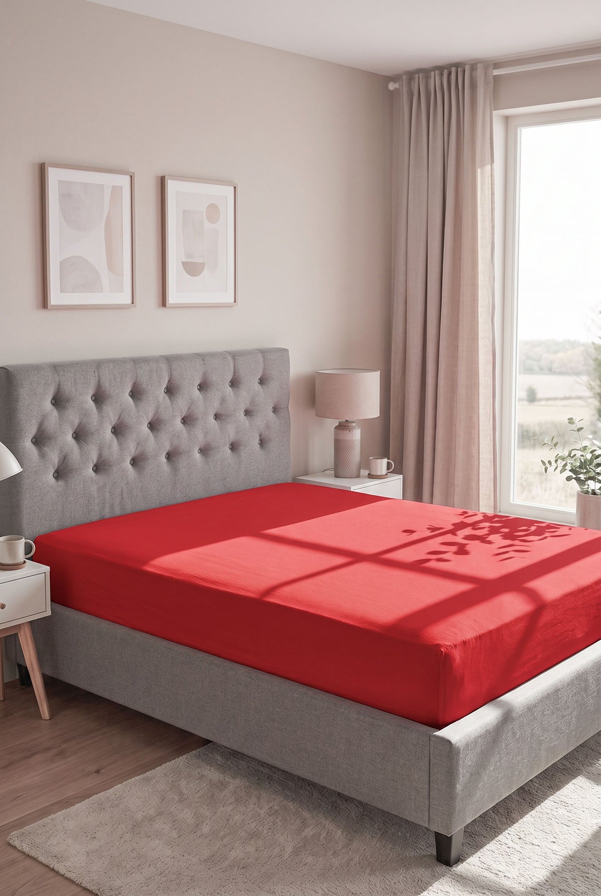 biberna Jersey Spannbetttuch – Rot im Schlafzimmer