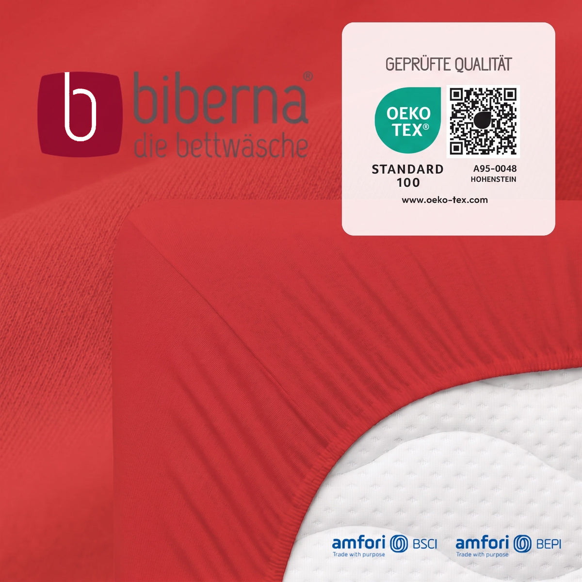 biberna Jersey Spannbetttuch – geprüfte Qualität, OEKO-TEX Standard 100