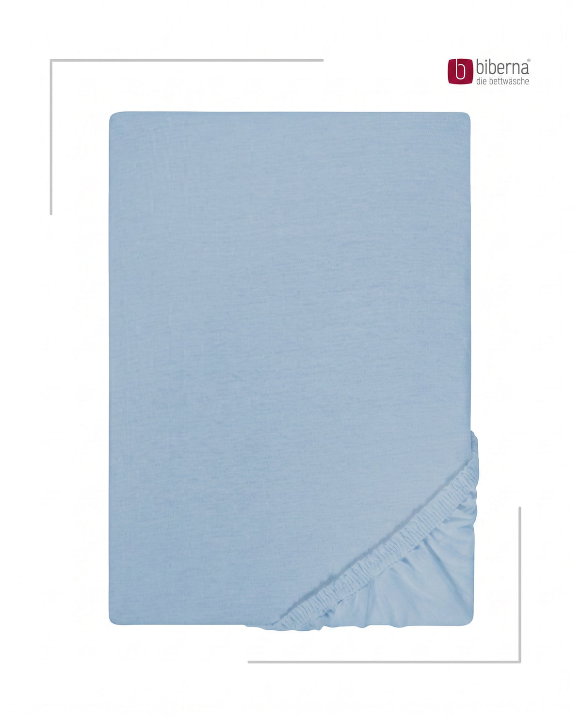 biberna Jersey Spannbetttuch – Taubenblau, Produktansicht