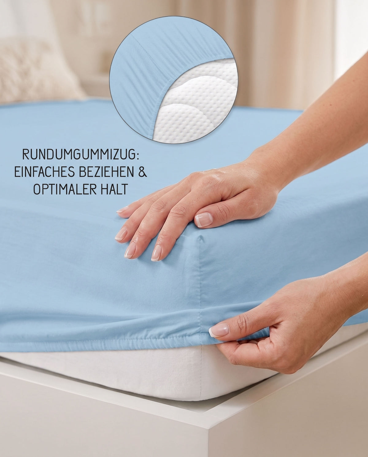 biberna Jersey Spannbetttuch – Rundumgummizug für optimalen Halt