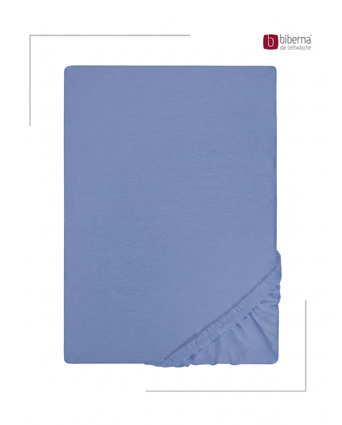 biberna Jersey Spannbetttuch – Blau, Produktansicht