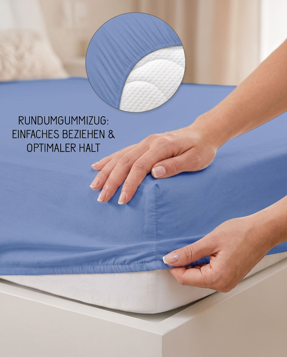 biberna Jersey Spannbetttuch – Rundumgummizug für optimalen Halt