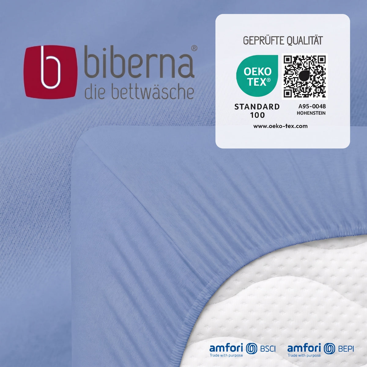 biberna Jersey Spannbetttuch – geprüfte Qualität, OEKO-TEX Standard 100