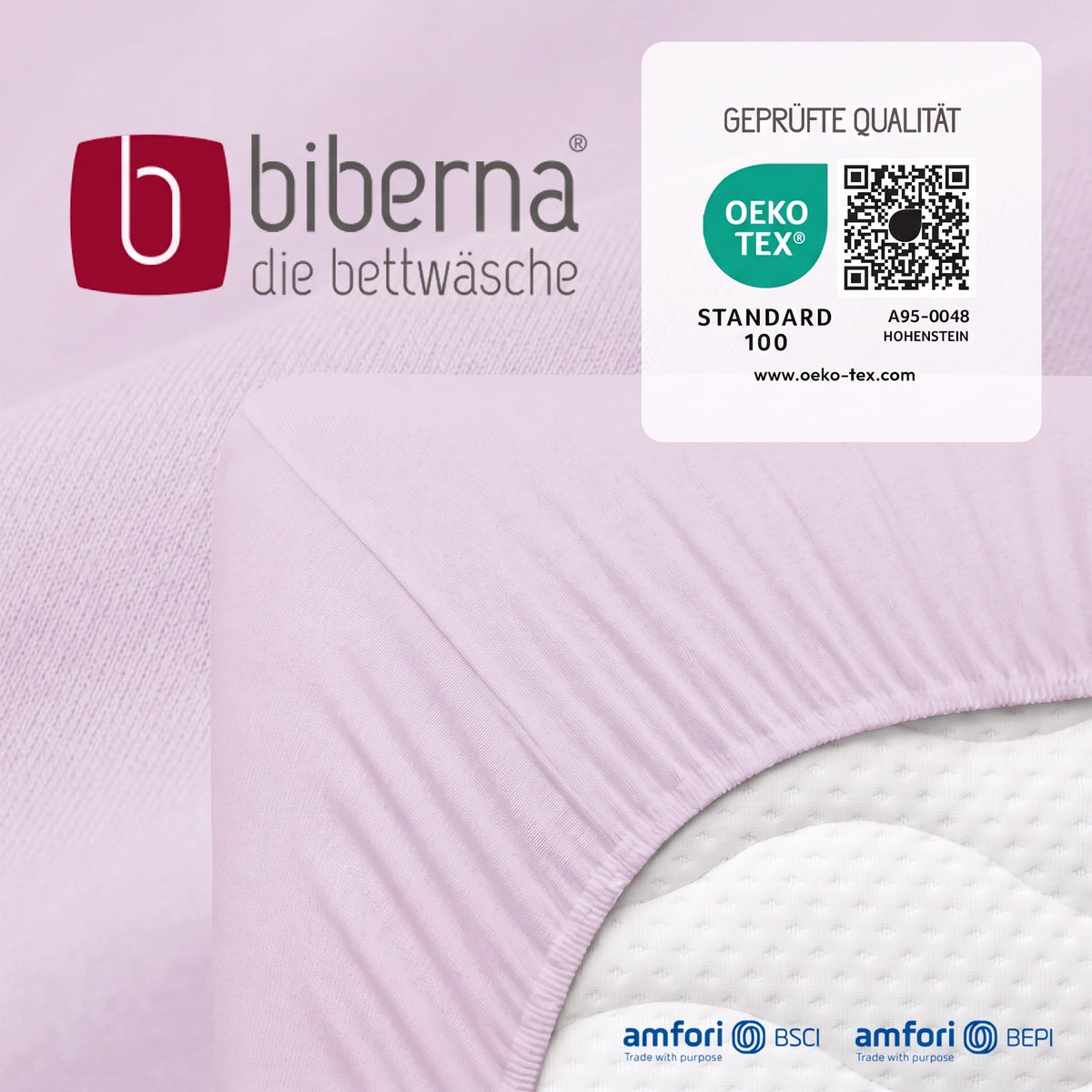biberna Jersey Spannbetttuch – geprüfte Qualität, OEKO-TEX Standard 100
