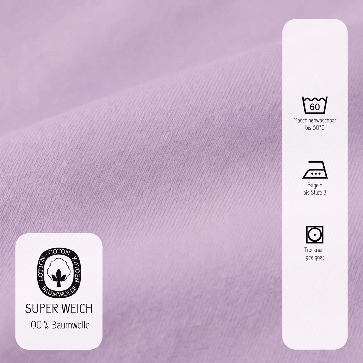 biberna Jersey Spannbetttuch – Materialdetail Viola