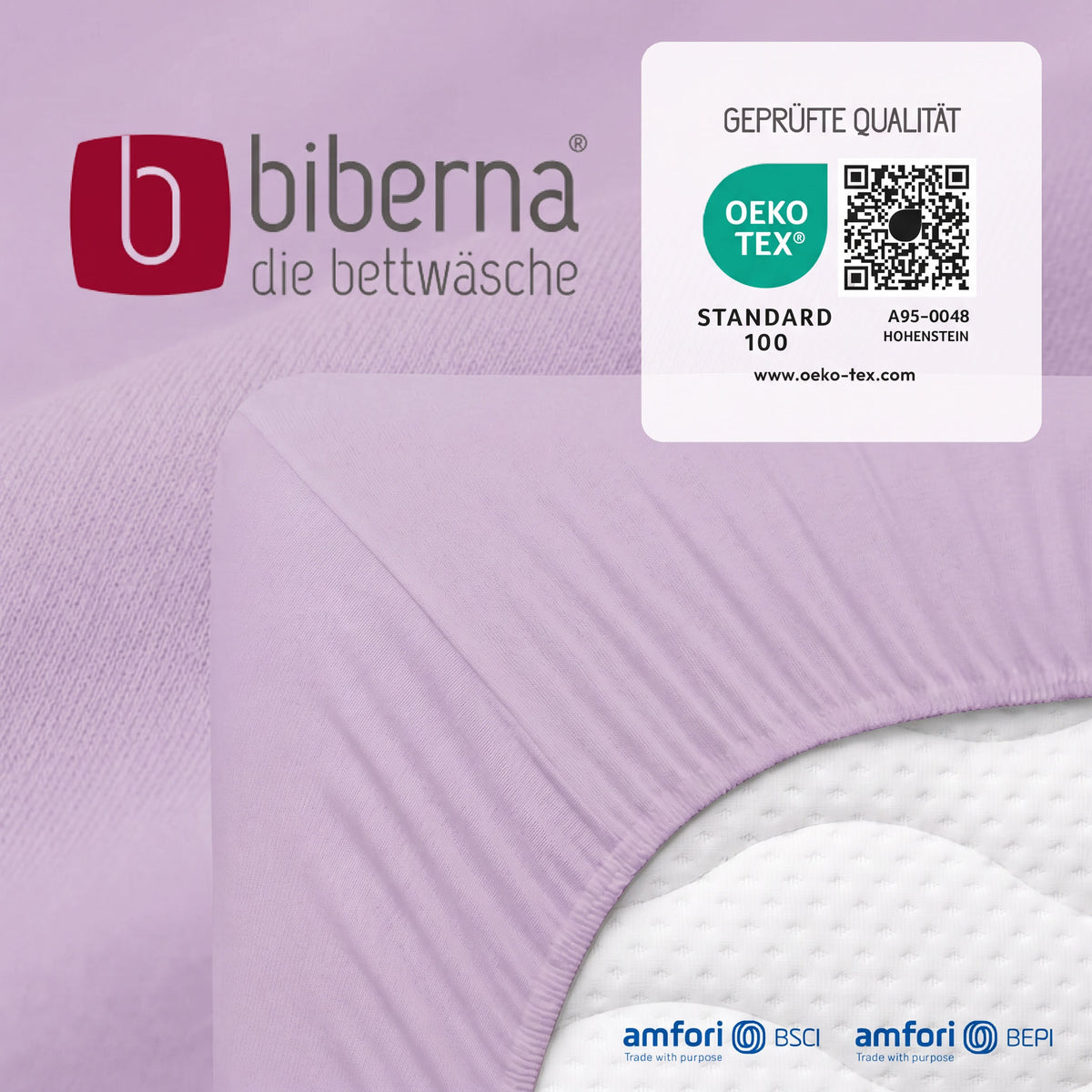 biberna Jersey Spannbetttuch – geprüfte Qualität, OEKO-TEX Standard 100