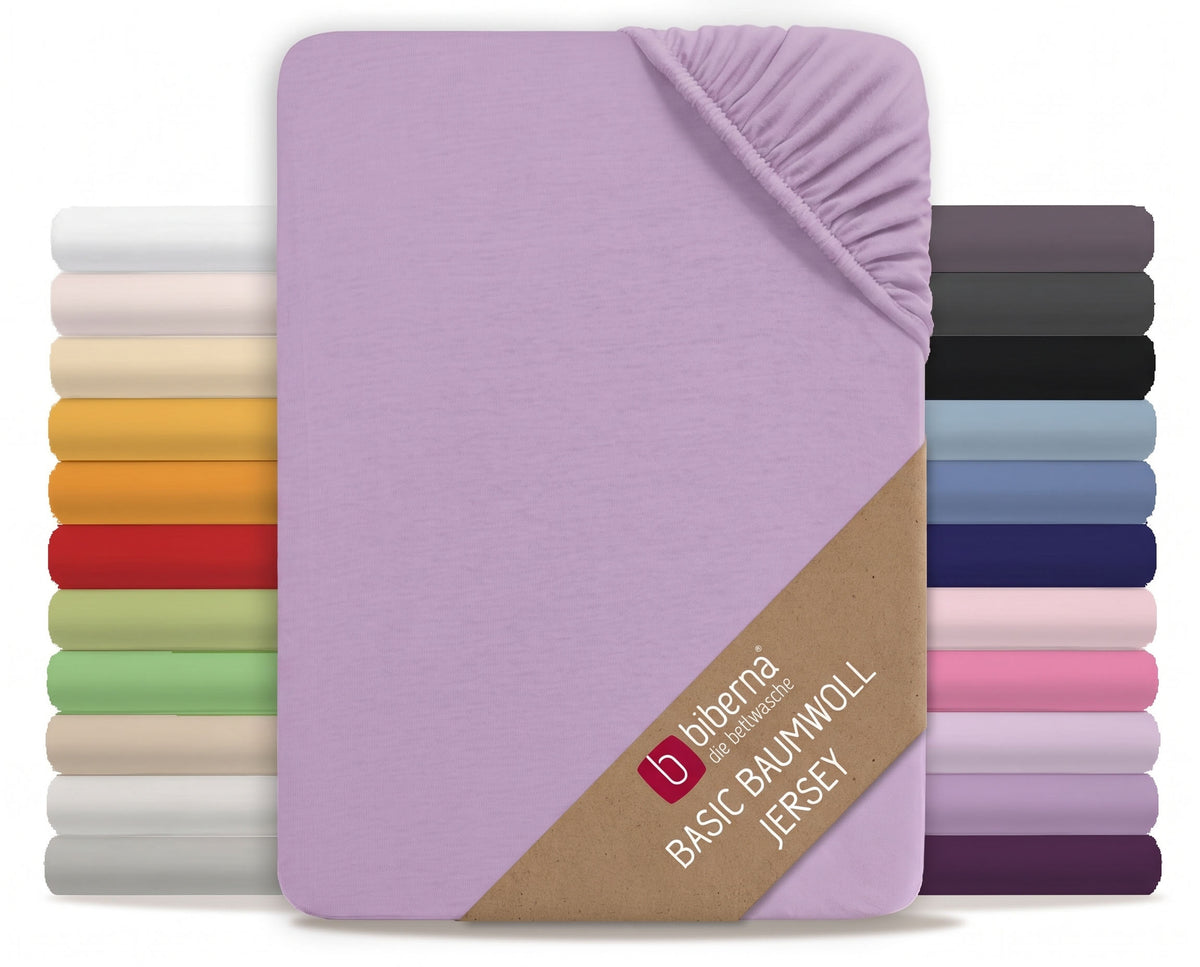 biberna Jersey Spannbetttuch – Viola