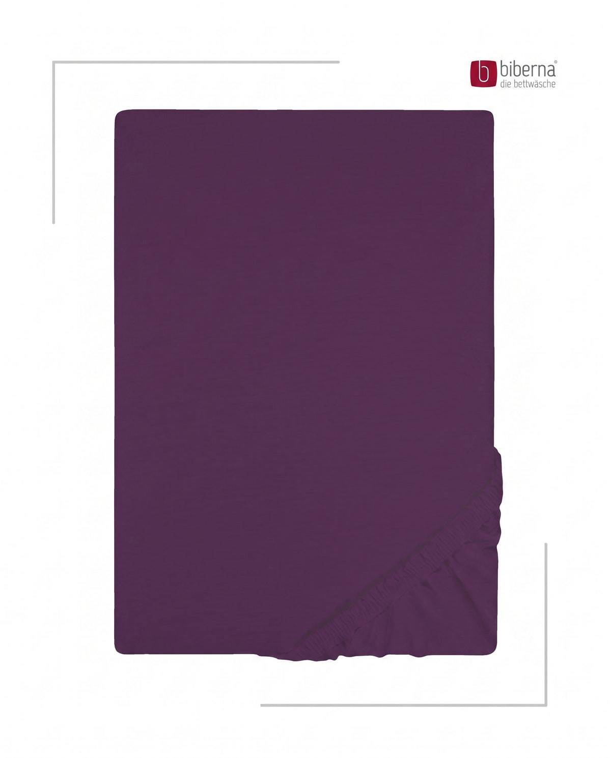 biberna Jersey Spannbetttuch – Dunkel Violett, Produktansicht