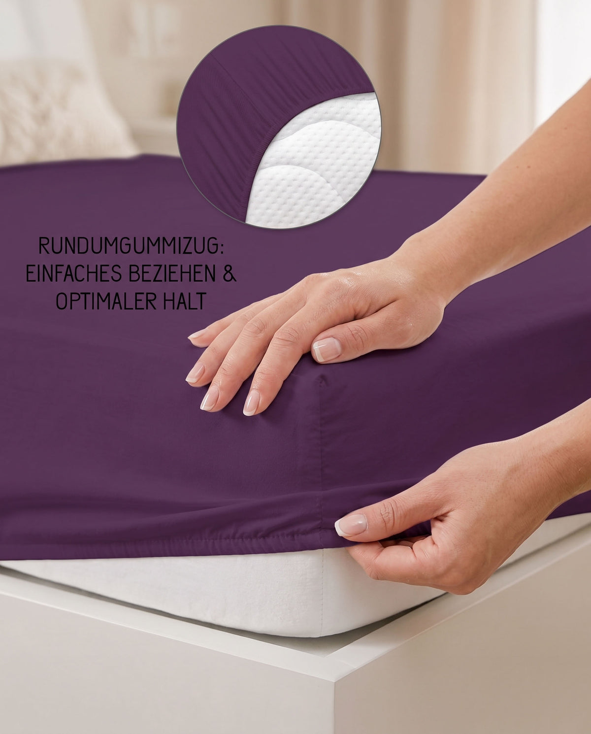 biberna Jersey Spannbetttuch – Rundumgummizug für optimalen Halt
