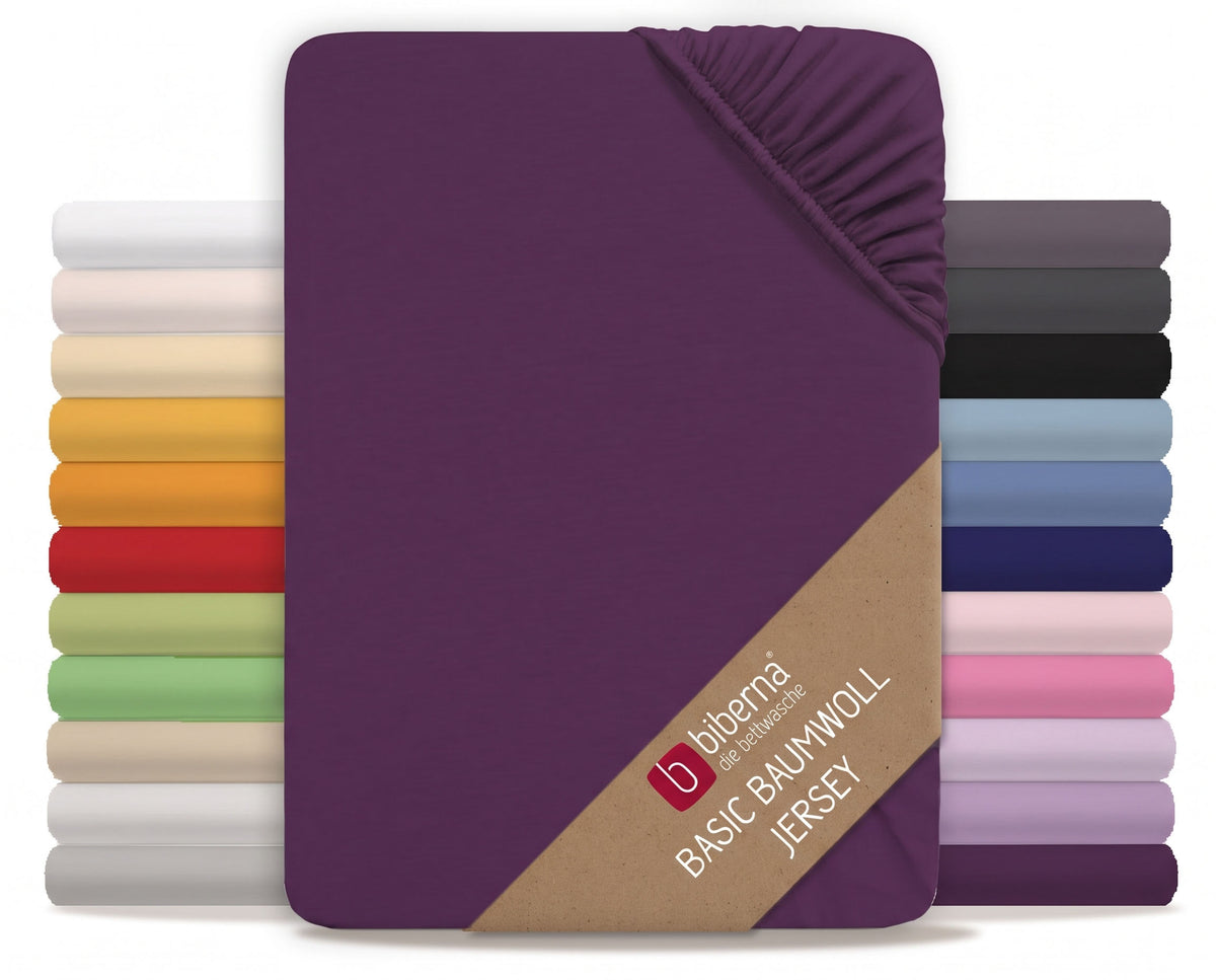 biberna Jersey Spannbetttuch – Dunkel Violett