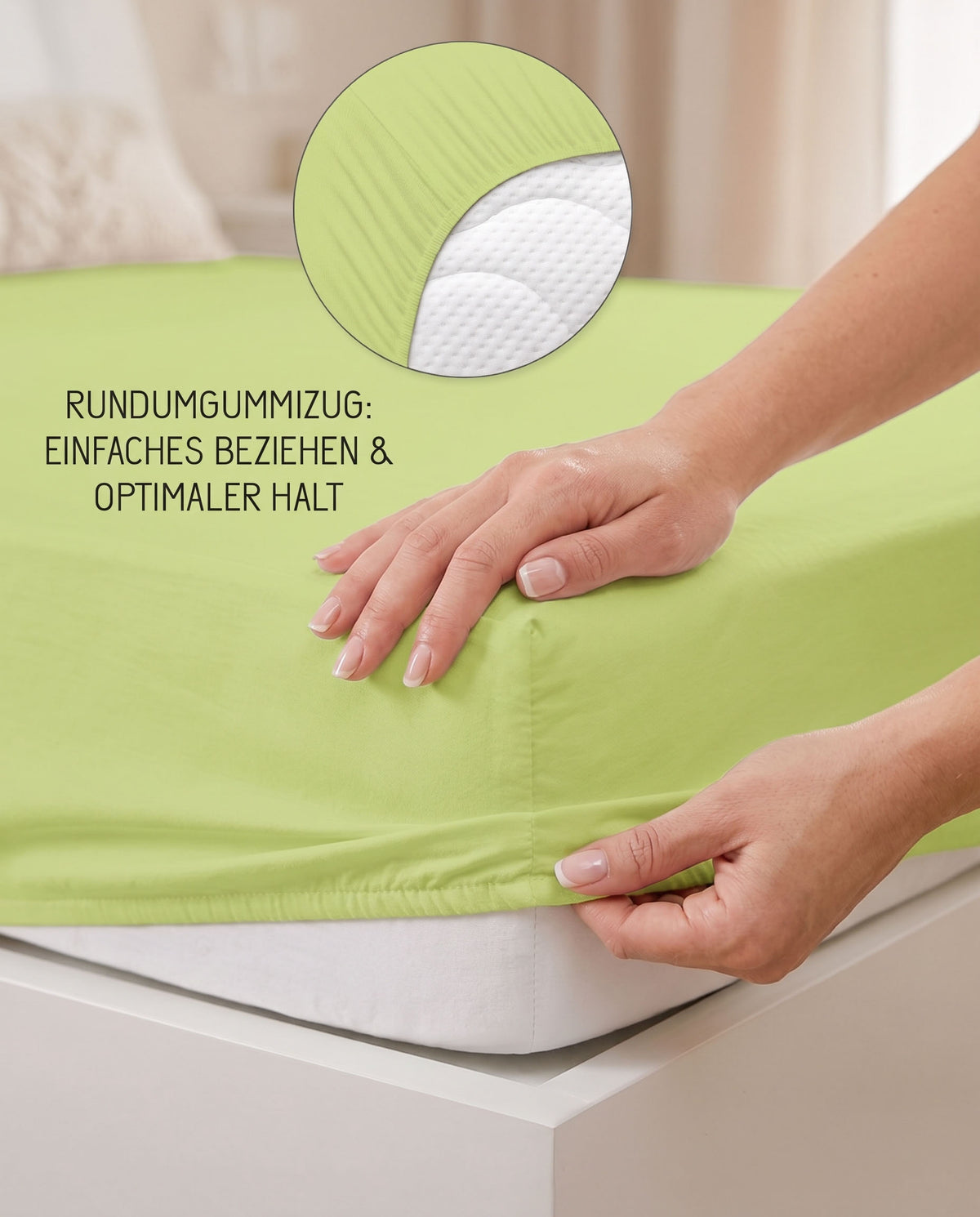 biberna Jersey Spannbetttuch – Rundumgummizug für optimalen Halt