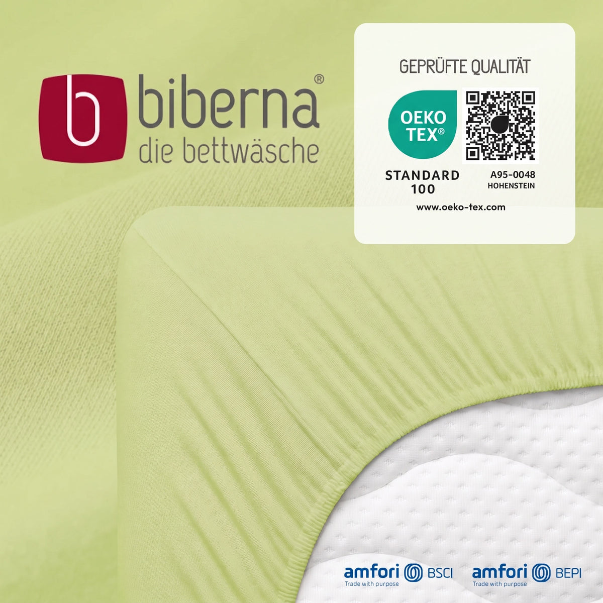 biberna Jersey Spannbetttuch – geprüfte Qualität, OEKO-TEX Standard 100