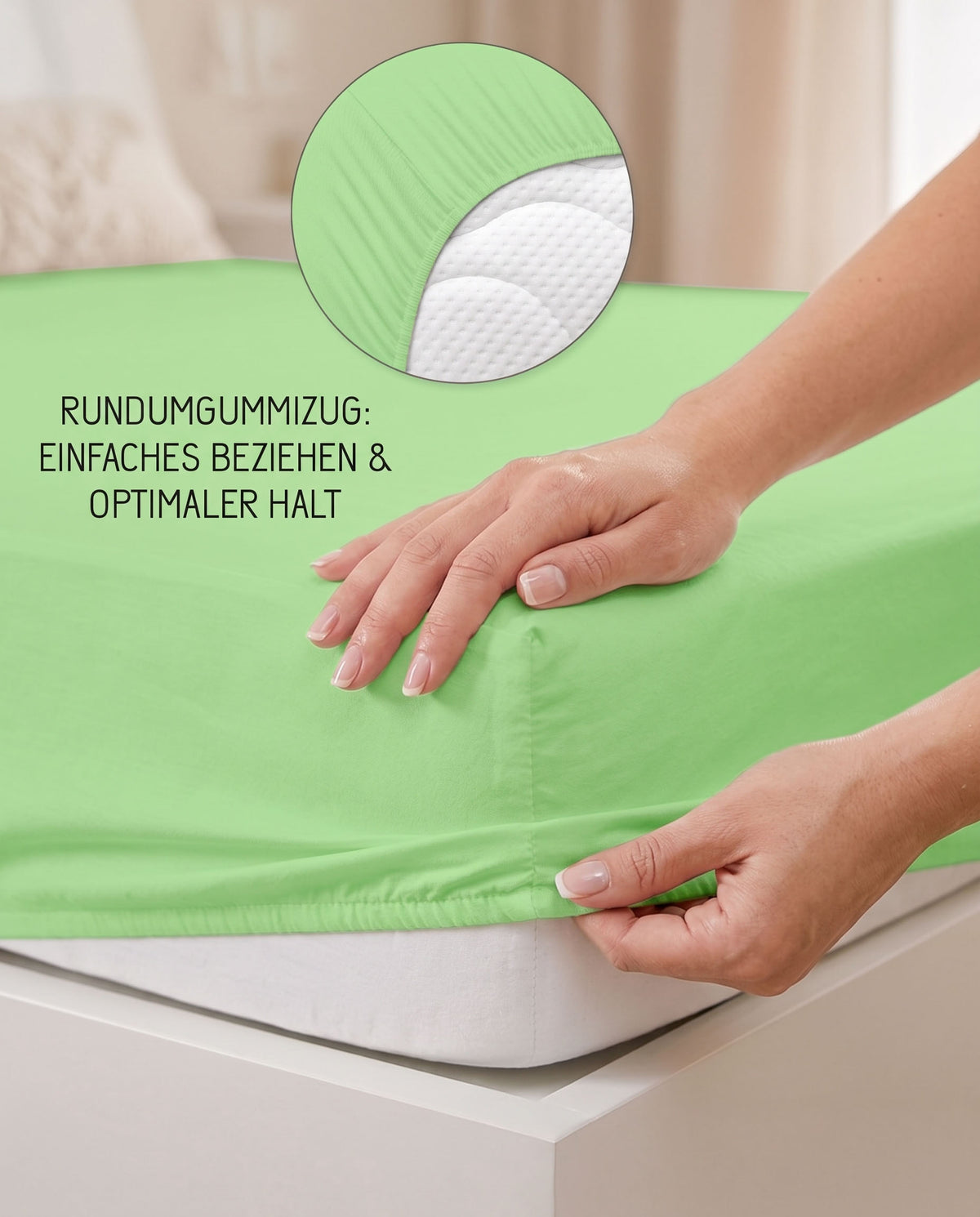 biberna Jersey Spannbetttuch – Rundumgummizug für optimalen Halt