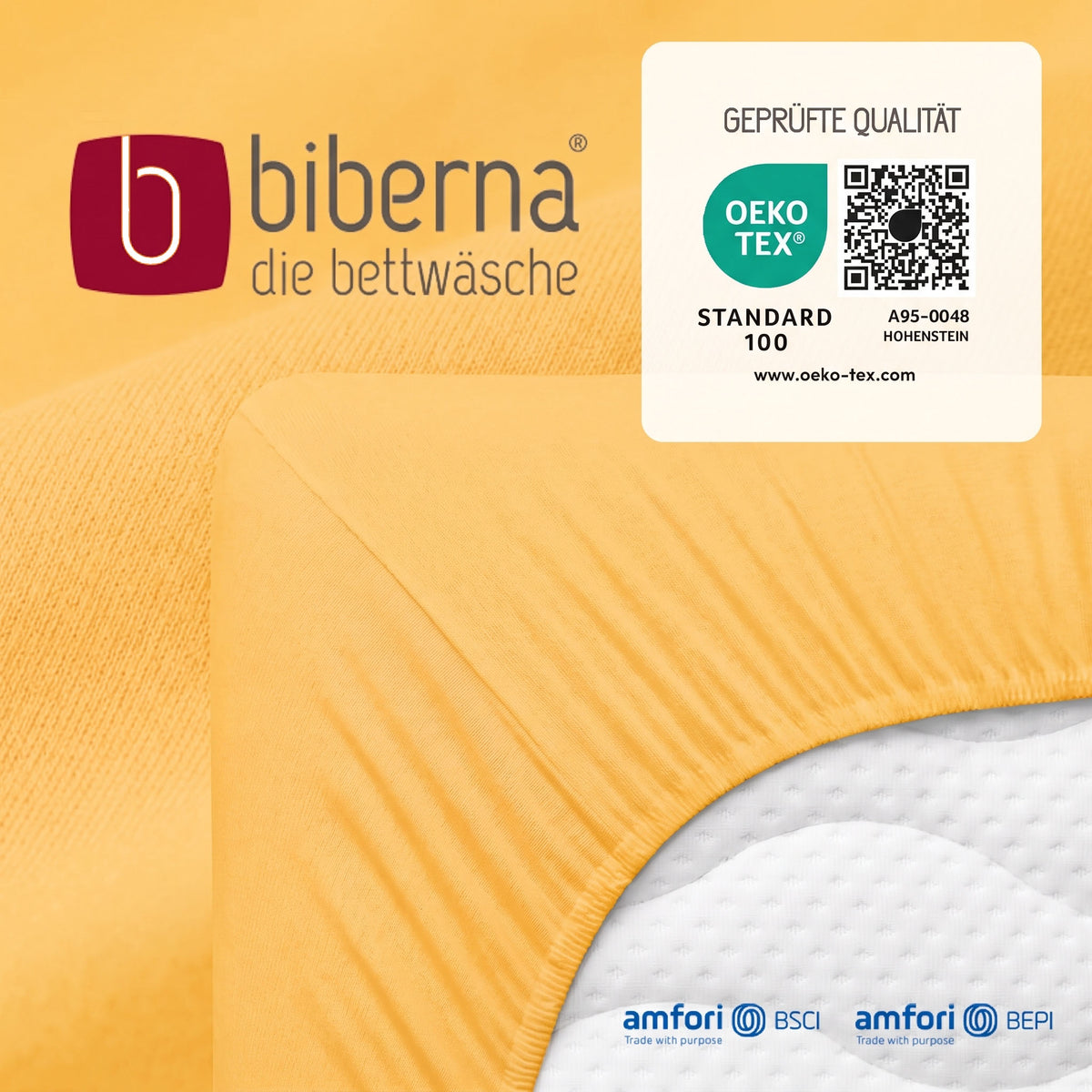 biberna Jersey Spannbetttuch – geprüfte Qualität, OEKO-TEX Standard 100