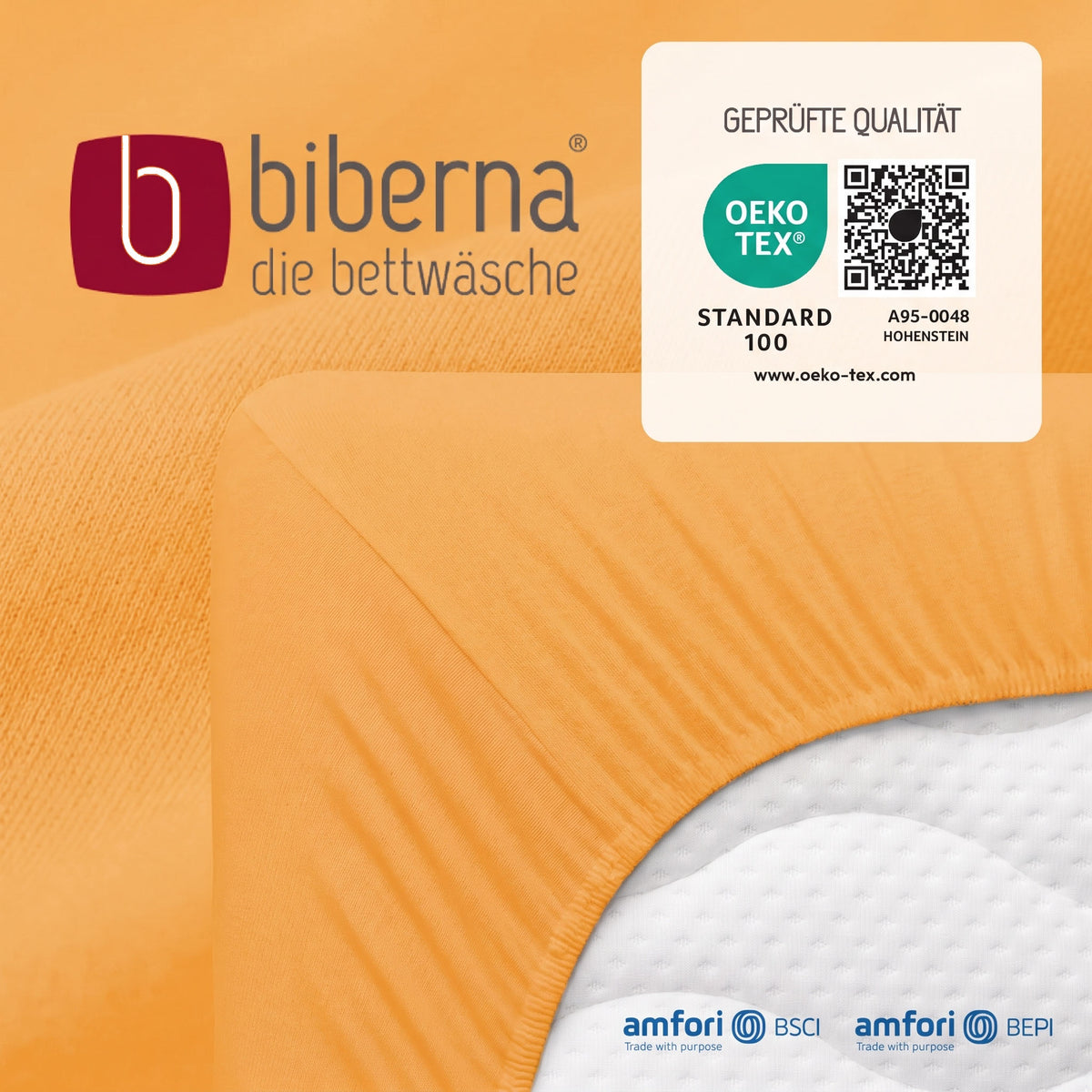biberna Jersey Spannbetttuch – geprüfte Qualität, OEKO-TEX Standard 100