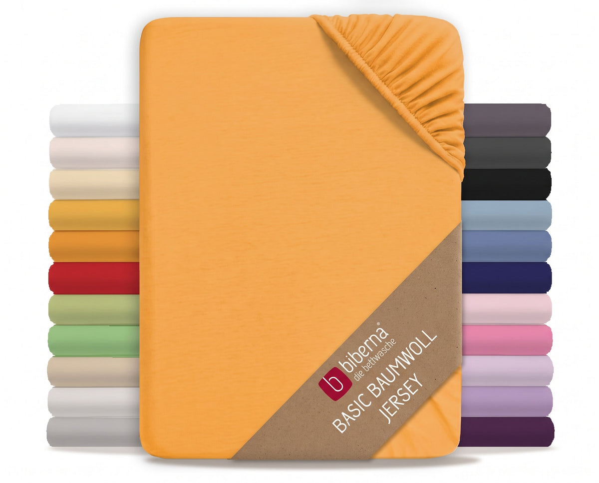 biberna Jersey Spannbetttuch – Safran