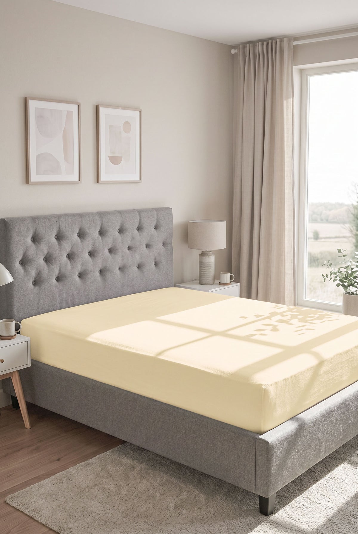 biberna Jersey Spannbetttuch – Gelb im Schlafzimmer