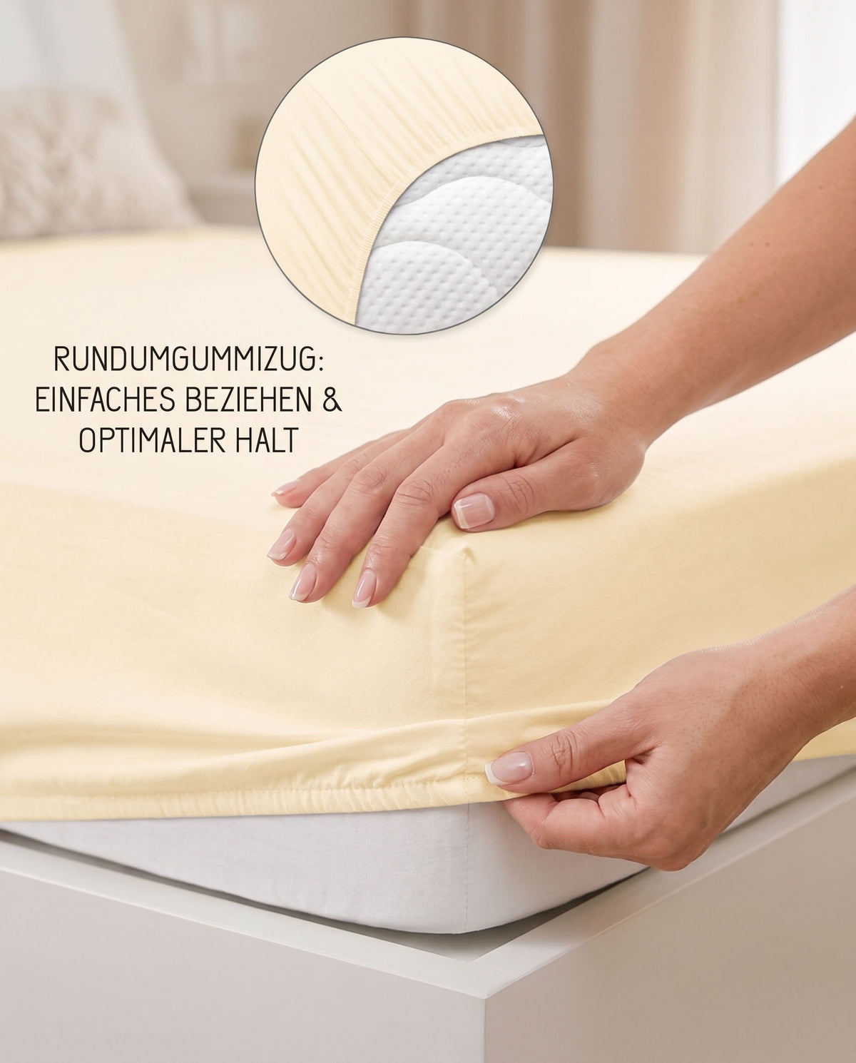 biberna Jersey Spannbetttuch – Rundumgummizug für optimalen Halt