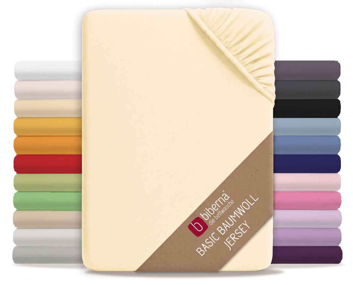 biberna Jersey Spannbetttuch – Gelb