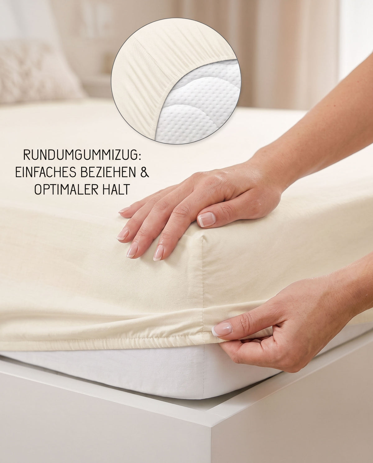 biberna Jersey Spannbetttuch – Rundumgummizug für optimalen Halt