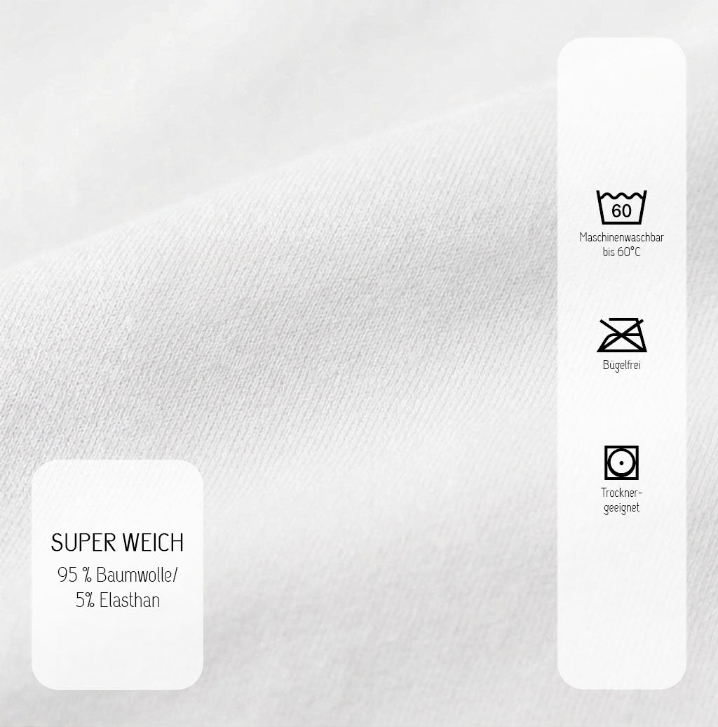 biberna Jersey-Elastic-Boxspring Spannbetttuch – Materialdetail Weiss
