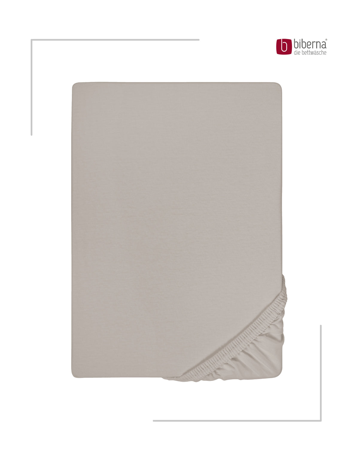 biberna Jersey-Elastic-Boxspring Spannbetttuch – Sturmgrau, Produktansicht