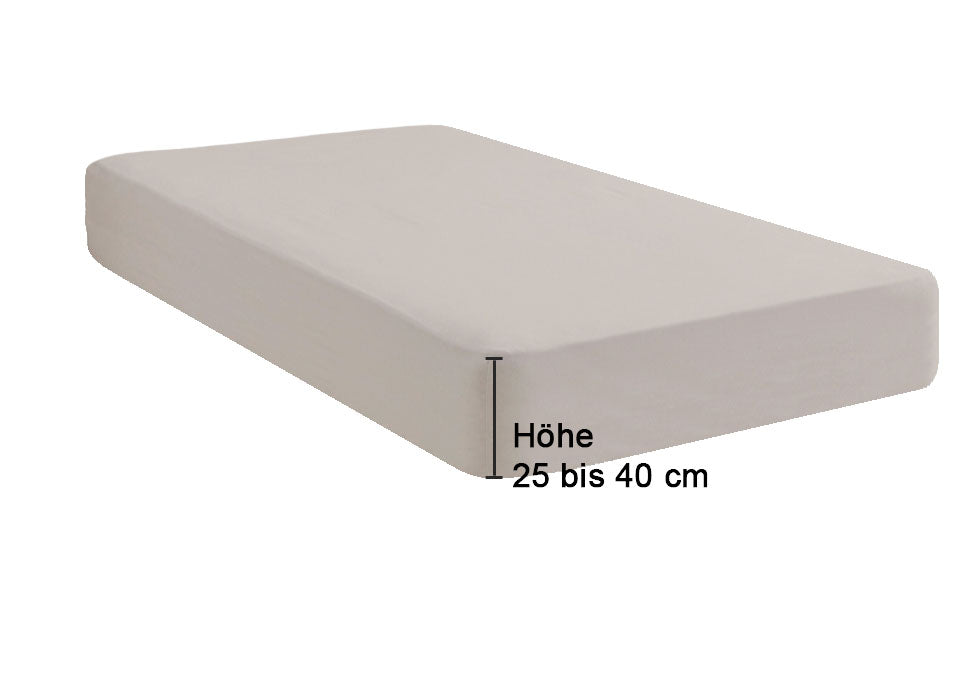 biberna Jersey-Elastic-Boxspring Spannbetttuch – Steghöhe