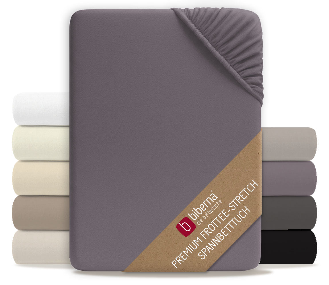 biberna Jersey-Elastic-Boxspring Spannbetttuch – Silber/Grau