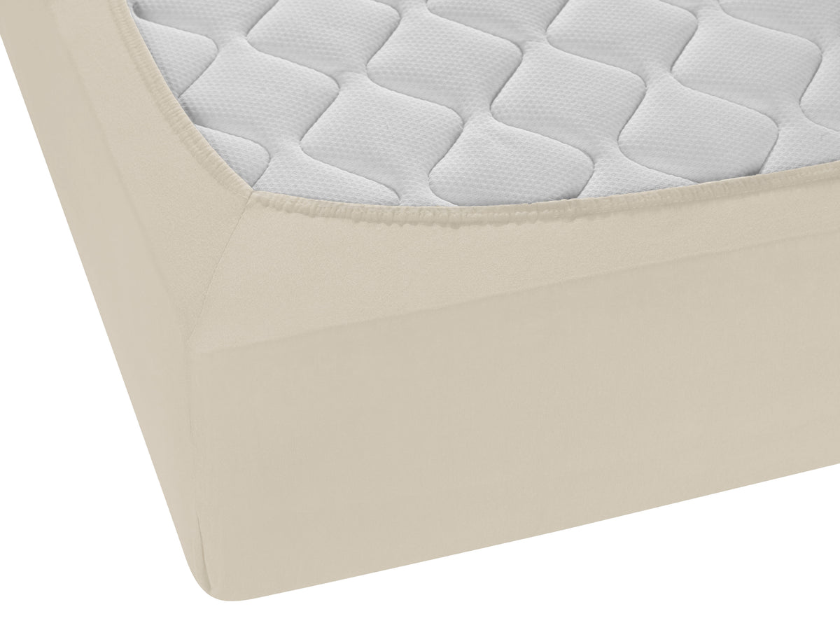 biberna Jersey-Elastic-Boxspring Spannbetttuch – Detailaufnahme