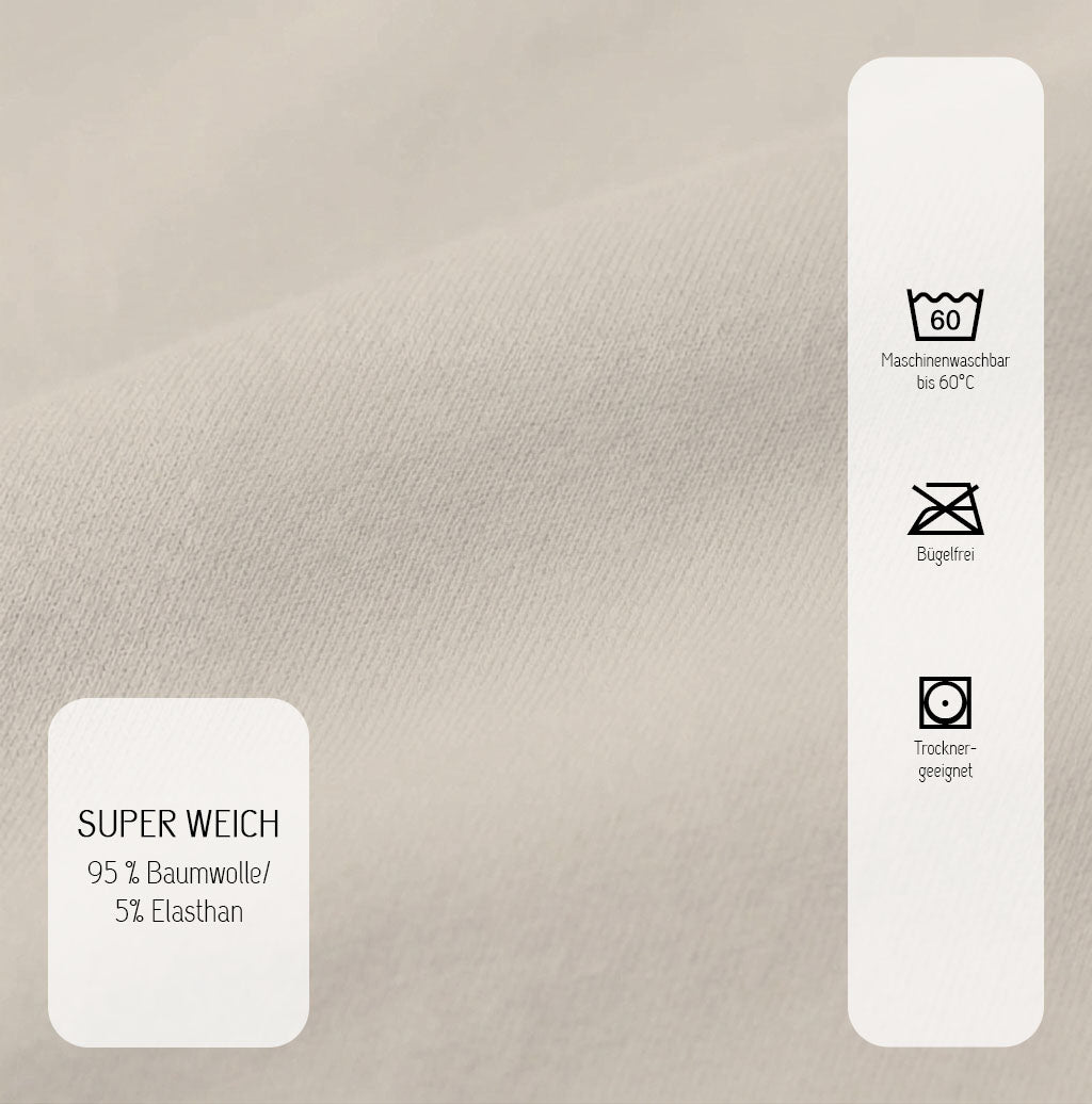 biberna Jersey-Elastic-Boxspring Spannbetttuch – Materialdetail Grau