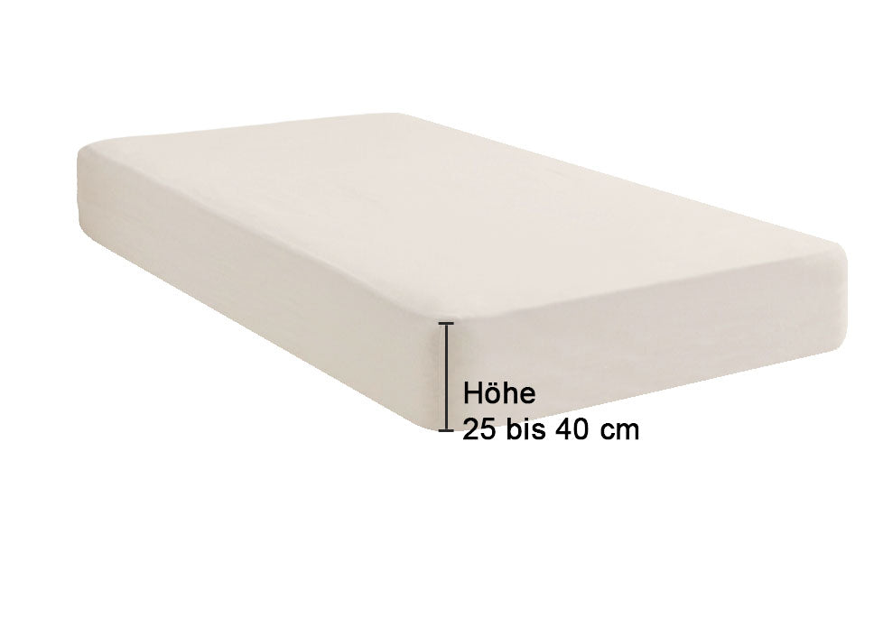 biberna Jersey-Elastic-Boxspring Spannbetttuch – Steghöhe