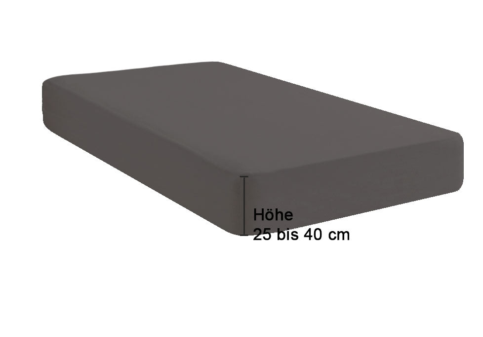 biberna Jersey-Elastic-Boxspring Spannbetttuch – Steghöhe