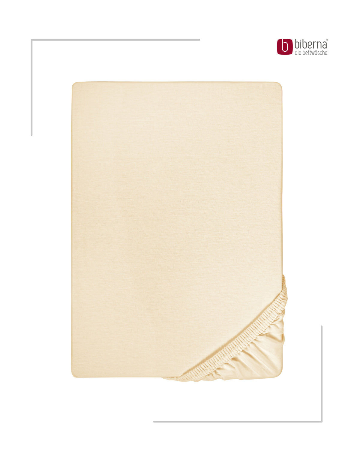 biberna Jersey-Elastic-Boxspring Spannbetttuch – Champagner, Produktansicht
