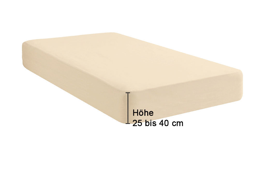 biberna Jersey-Elastic-Boxspring Spannbetttuch – Steghöhe