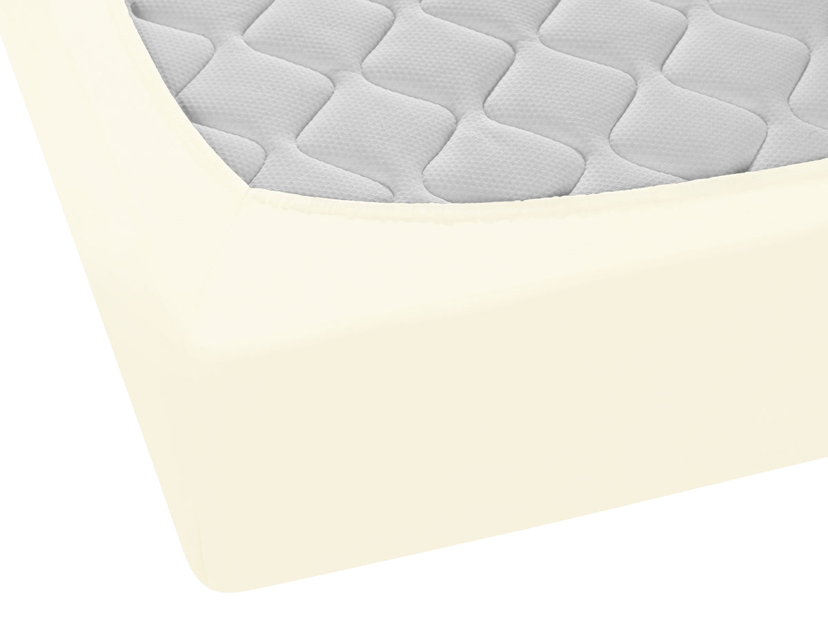 biberna Jersey-Elastic-Boxspring Spannbetttuch – Detailaufnahme