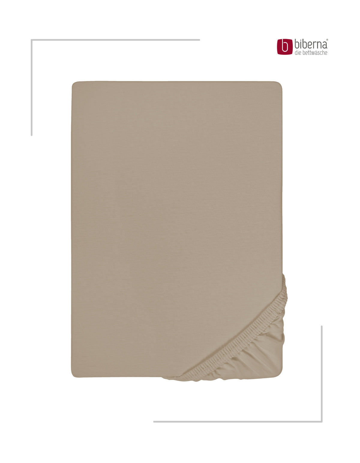 biberna Jersey-Elastic-Boxspring Spannbetttuch – Basalt, Produktansicht